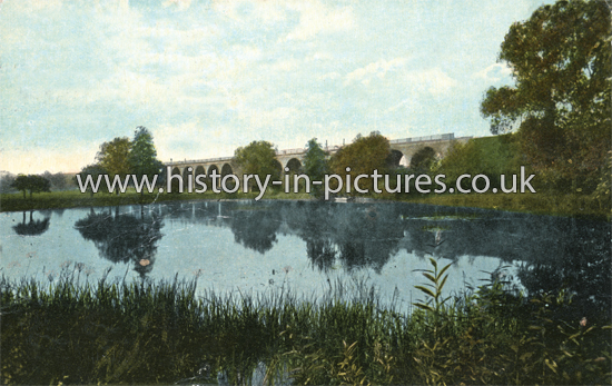 The Viaduct and Lake, Chelmsford, Essex. c.1917